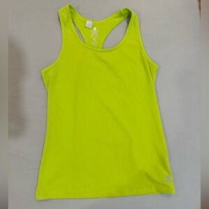 Racer back tank top, bright green, size S